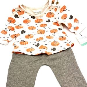 Little Planet Carter's Baby Outfit Size 6m Organic Pumpkin Matching 2pc Set